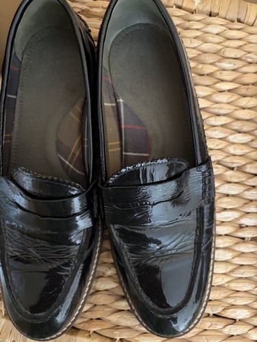 Patent leather black barbour - leather,