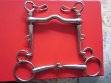 5 Inch Set Double Bridle Bits Sliding Mouth Weymouth Loose Ring Bradoon Eldonian