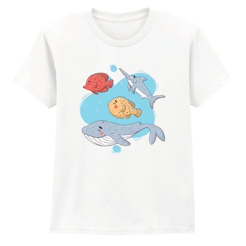 Sea life kids shirt cute - sea,
