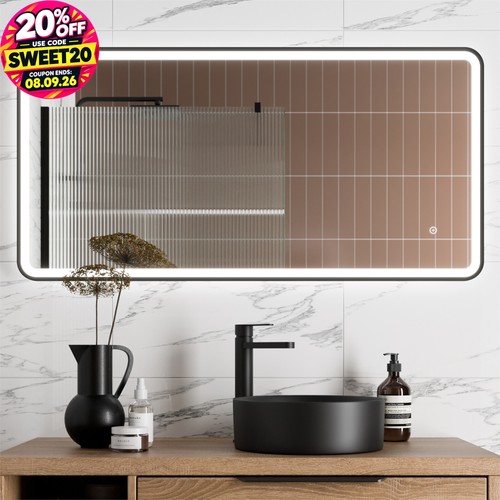 Large rectangular led mirror - large,