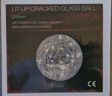 Crackle Glass LED Light Sphere