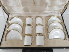 Royal Doulton Clarendon 12 piece demitasse coffee cups saucers boxed excellent