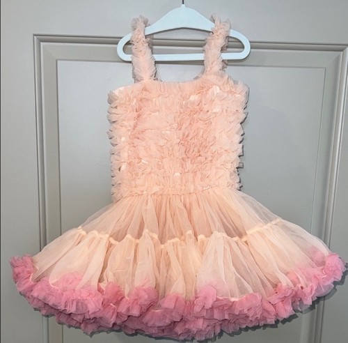 Pink ruffled tulle dress - dress, size