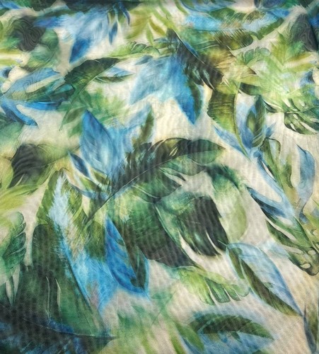 Green jungle leaf print - green,