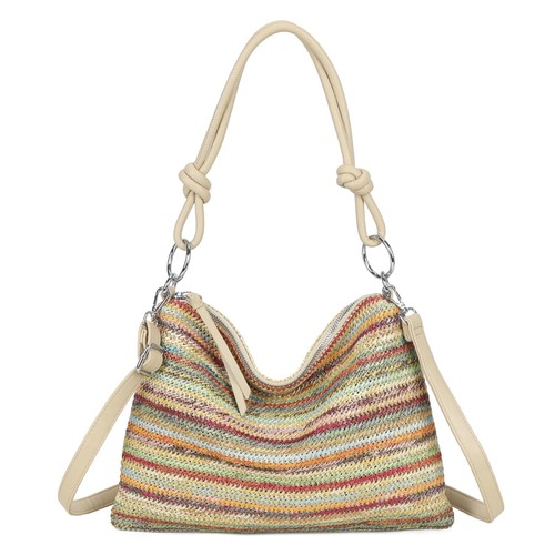 Ladies natural straw - straw, stripe