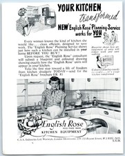English Rose Kitchen Equipment Vintage Magazine Advert 1953 110mm x 140mm
