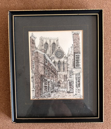 Vintage hand tinted print - hand, york