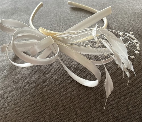 White crinoline fascinator - crinoline,