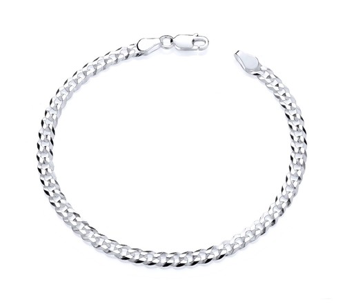 Sterling silver curb - silver,