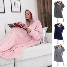 Teddy Bear Fleece Hoodie Blanket Oversized Giant Big Wearable Hooded Sweatshirt