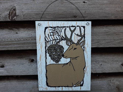 Deer wood sign farmhouse - deer, lodge
