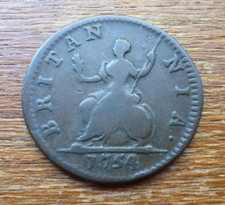 1754 Farthing Coin. King