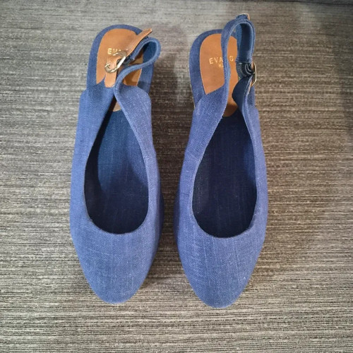 Evans blue denim - denim, wedge