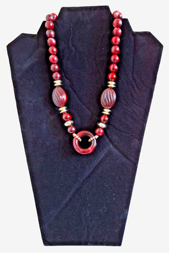 Contemporary dark red - dark, marbled
