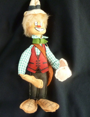 Vintage felt clown doll 27 - clown,