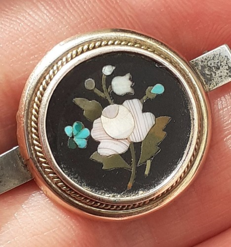 Victorian pietra dura - dura, brooch