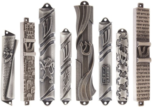 Pewter mezuzah case - mezuzah,