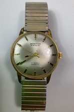 Montine 17 Jewels Incabloc Swiss Wristwatch with Silver Dial