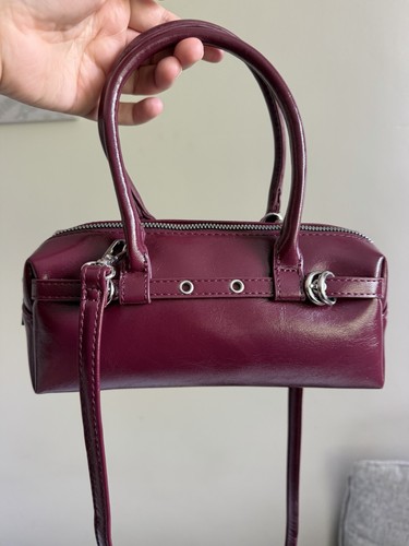 Primark burgundy bowler bag - burgundy,
