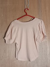 Free People Peony Tee T-Shirt Puff Sleeve Blush pink Size XS RRP $38