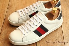 Gucci Ace Snake Skin White Leather Shoes Trainers Sneakers Men's UK 7 US 8 EU 41