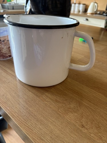White enamed jug - enamed,