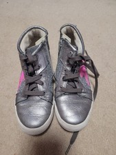 2 x Girls Clarks Trainers Size 1F silver; denim