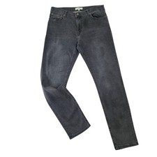 Reiss Mens Jeans 32R Slim Straight Grey Charcoal Luxury Denim Zip Fly Stretch