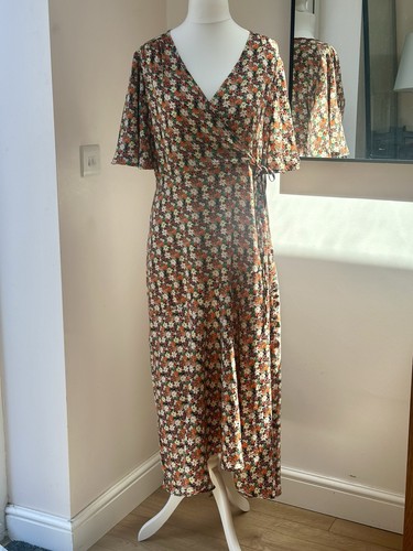Blue vanilla floral midi dress - blue,
