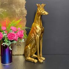 Gold Greyhound Whippet Lurcher with Crown 45.5cm