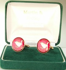 1950 farthing cufflinks made - farthing,