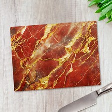 Red Gold Marble Effect Glass