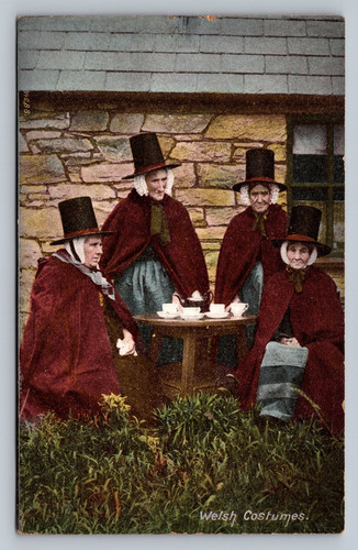 Postcard welsh costumes wales - postcard,