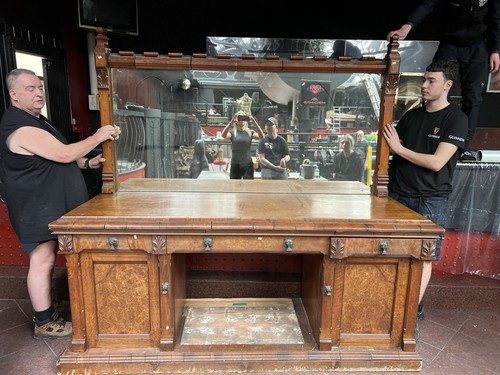 Antique sideboard with - antique, mirror