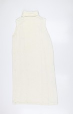 ZARA Women Ivory Sleeveless Roll Neck Knit Pullover Jumper Size S