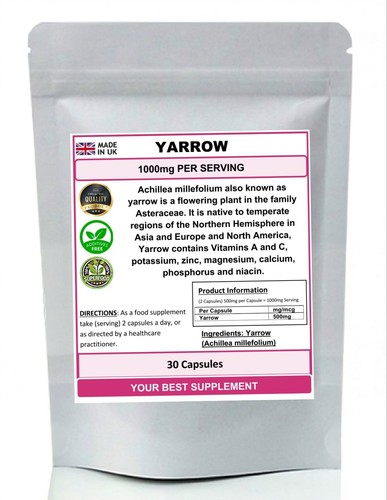 Yarrow capsules 1000mg serving - yarrow,