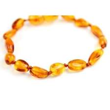 Certified Baltic Amber Beans Beads Bracelet in Cognac Colours - Various sizes