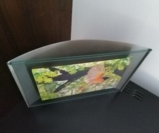 Picture Frame-unusal glass and stainless steel Curved 5x7 But would take larger