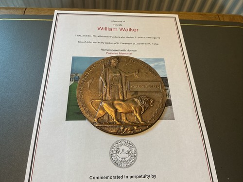 Ww1 memorial plaque william - plaque,