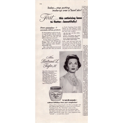 1955 ponds vanishing cream - vanishing,