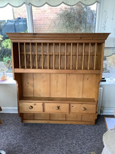 pine wall mounted plate rack