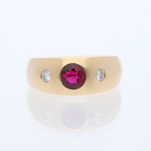 Gypsy ring with diamonds and - ring,
