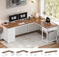 57" L Shaped Desk with 5