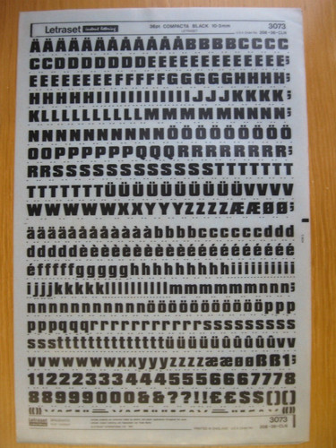 Letraset upper lower - &, num