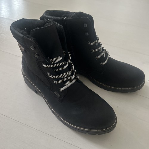 Rieker tex ladies black faux - tex,