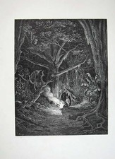 Antique Print Ref.603 1870 Dore Gallery Atala Chateaubriand Woods Trees Art