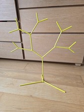Vintage Ikea Yellow Metal Jewellery Tree Stand Or Mini Christmas Tree