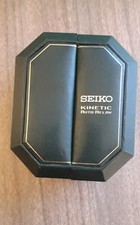 Seiko Kenetic Watch Box Green Leather Cream Velvet Lining  Used Condition