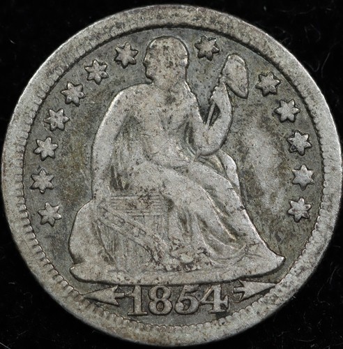 1854 seated liberty dime - seated,
