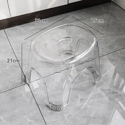 Clear acrylic shower stool - acrylic,